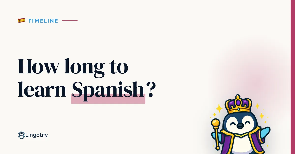 How long does it take to learn Spanish, illustrated cover