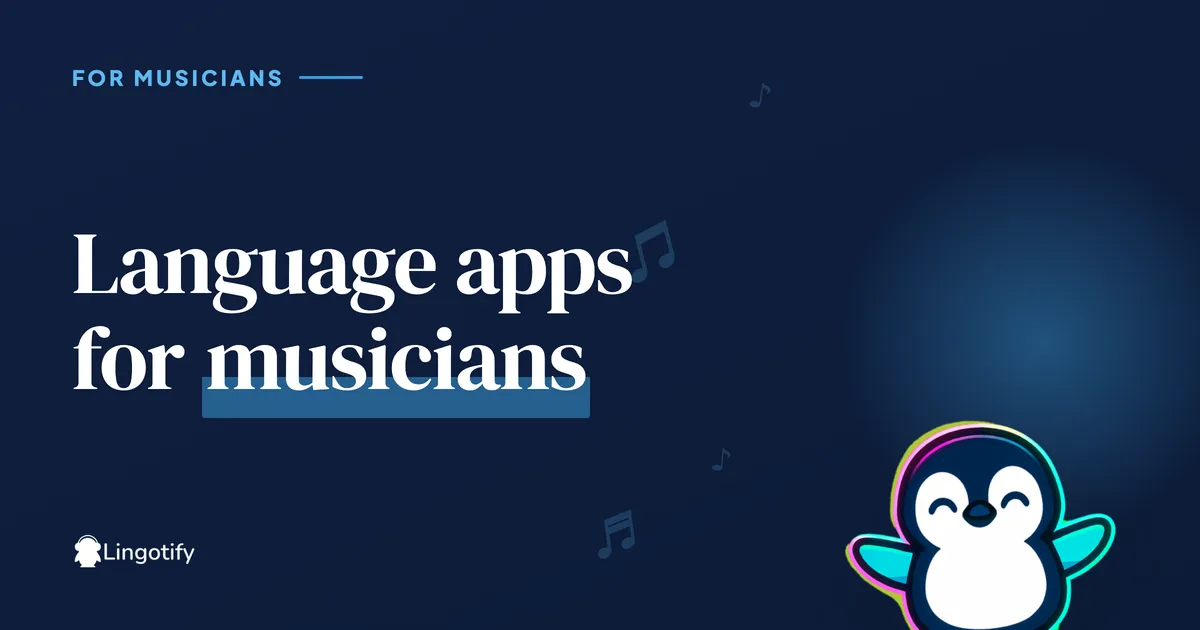 Language apps for musicians, illustrated cover